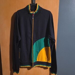 Ben Sherman Black and Green Zip-Up Sweater